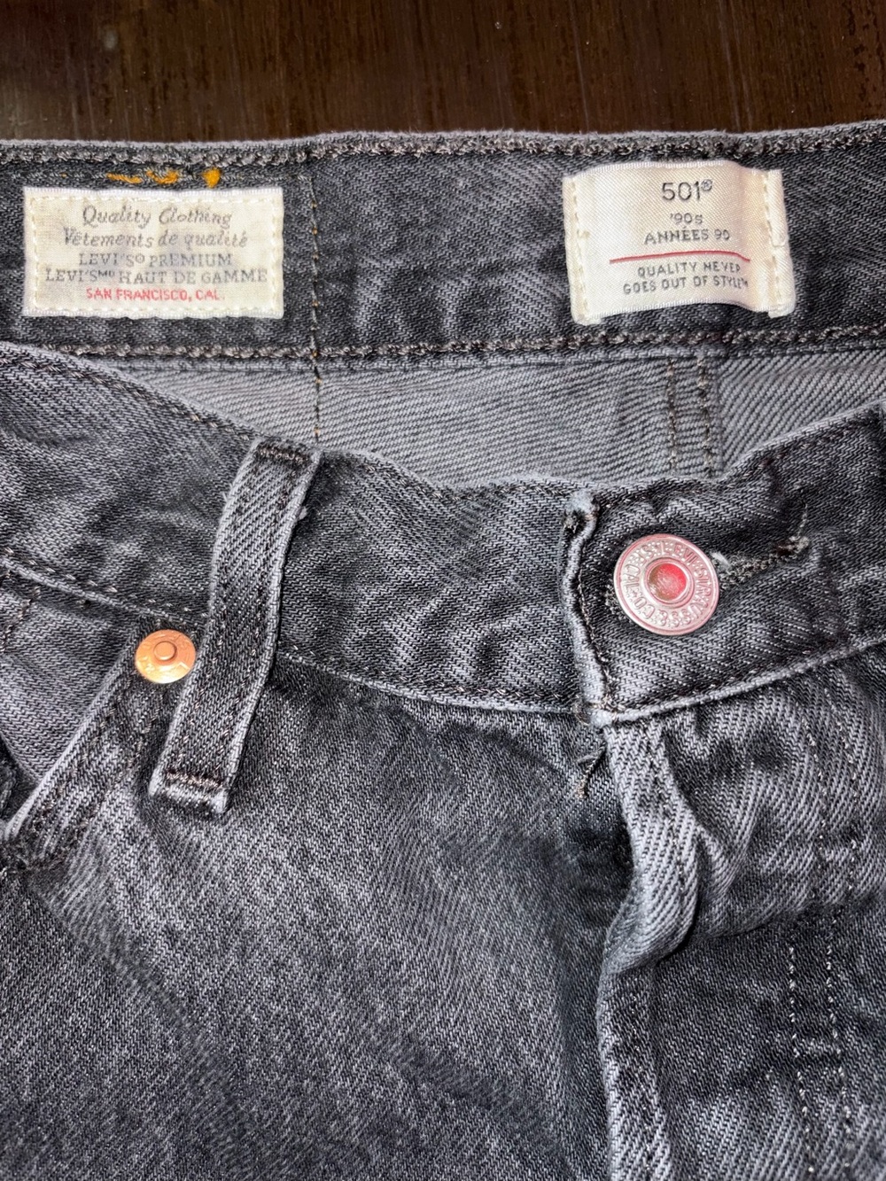 Levi’s Premium 501 '90s Bejeweled Studded Rhinestone Jeans women’s size 24x30. - Picture 5 of 16